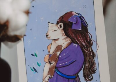 Petite fille et l&rsquo;agneau